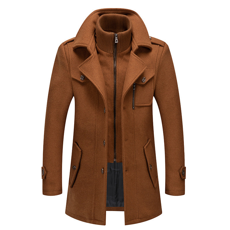 Edric | Men’s Wool Coat with Stand Collar
