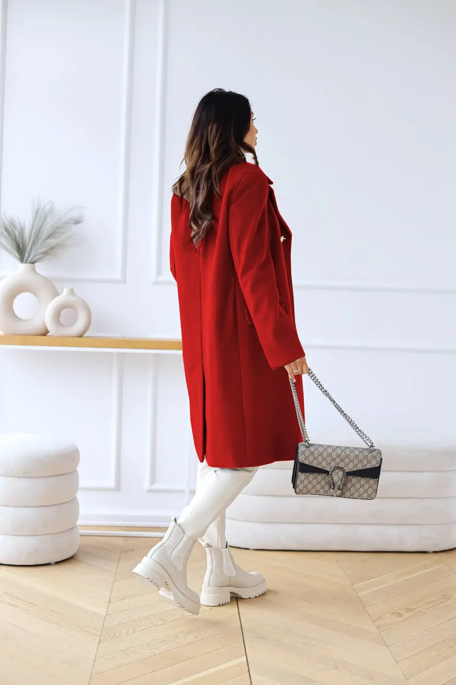 Hunder | Women’s Double-Breasted Wool Coat – Stylish & Comfortable