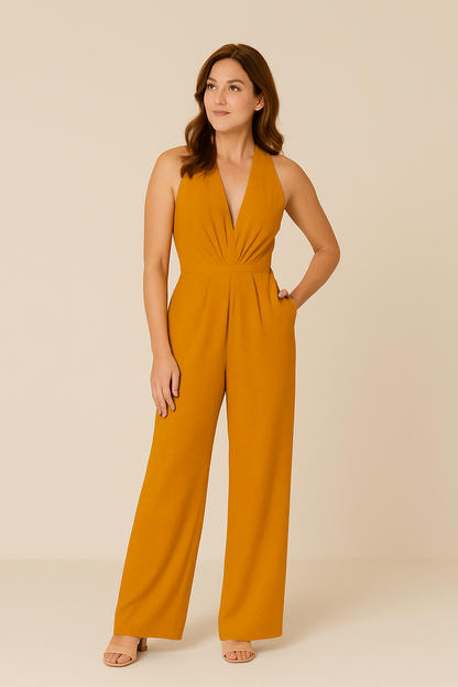 Gravelle | Women’s Sleeveless Jumpsuit – Deep V‑Neck & Wide‑Leg Elegant Fit