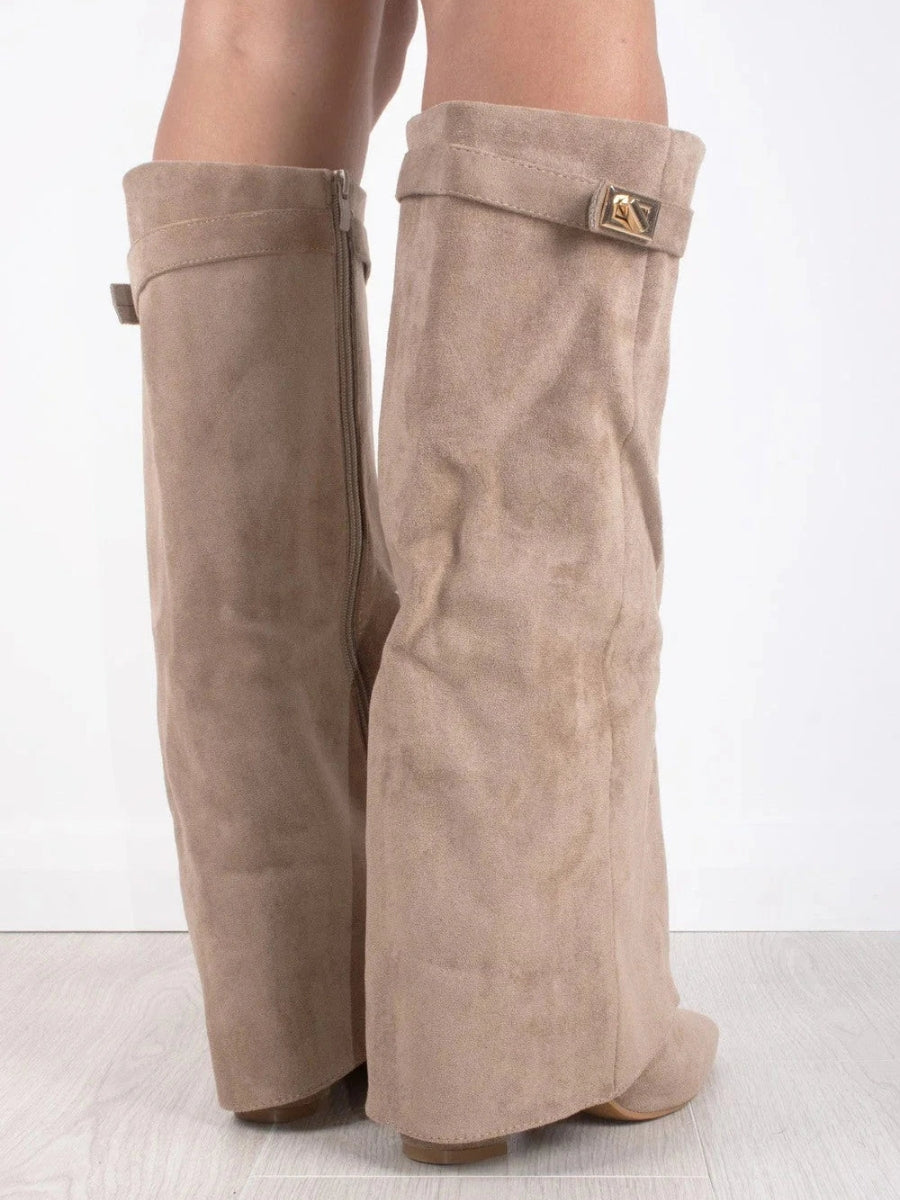 Milly | Women’s Leather Thigh-High Boots with Buckle