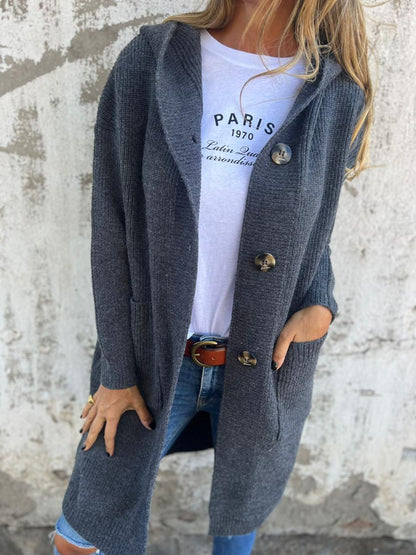 Arie | Women’s Oversized Cable Knit Button Cardigan