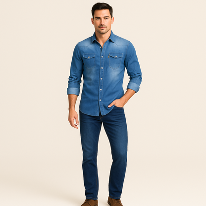 Ashlin | Men’s Denim Casual Shirt