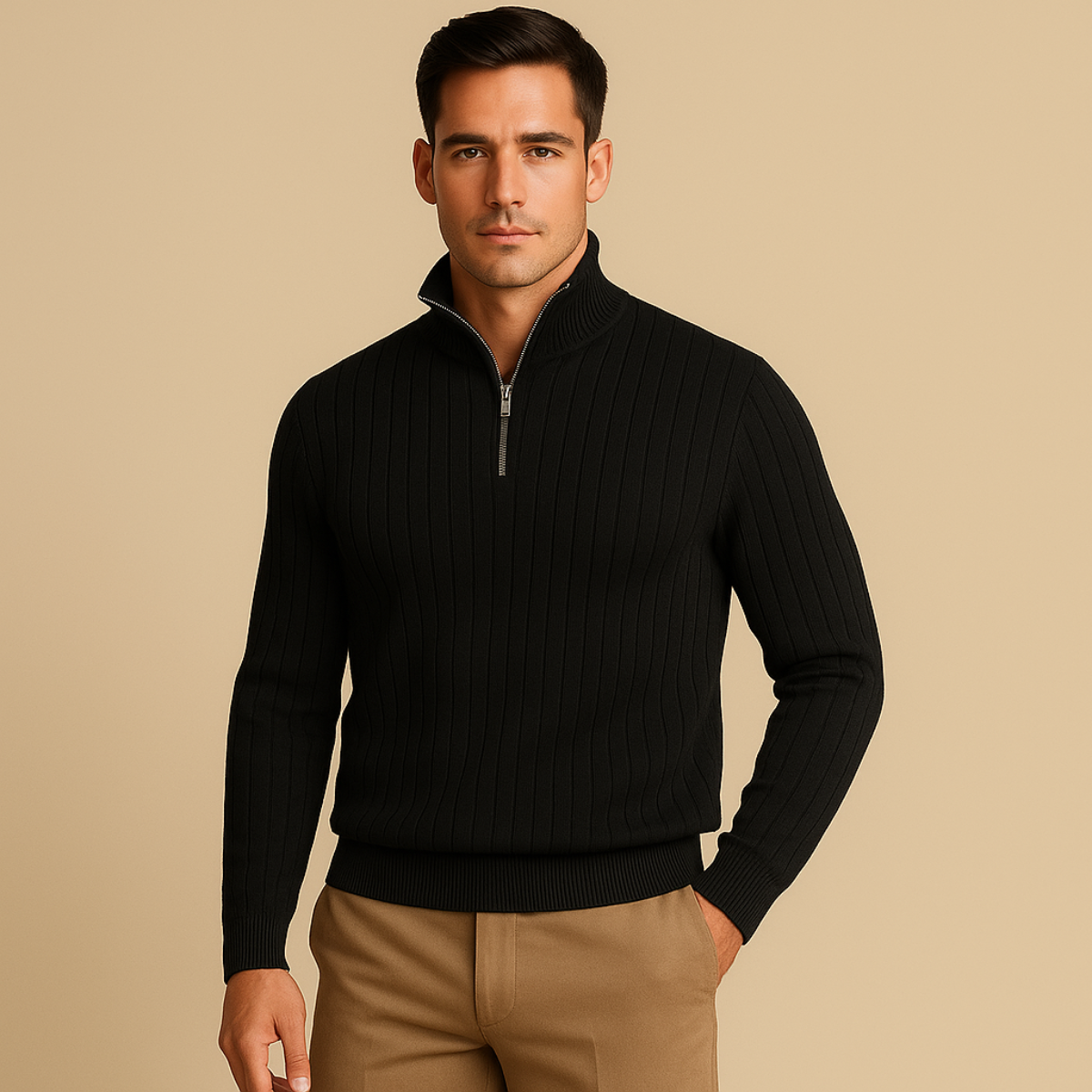 Ashtin | Men’s Ribbed Half Zip Jumper