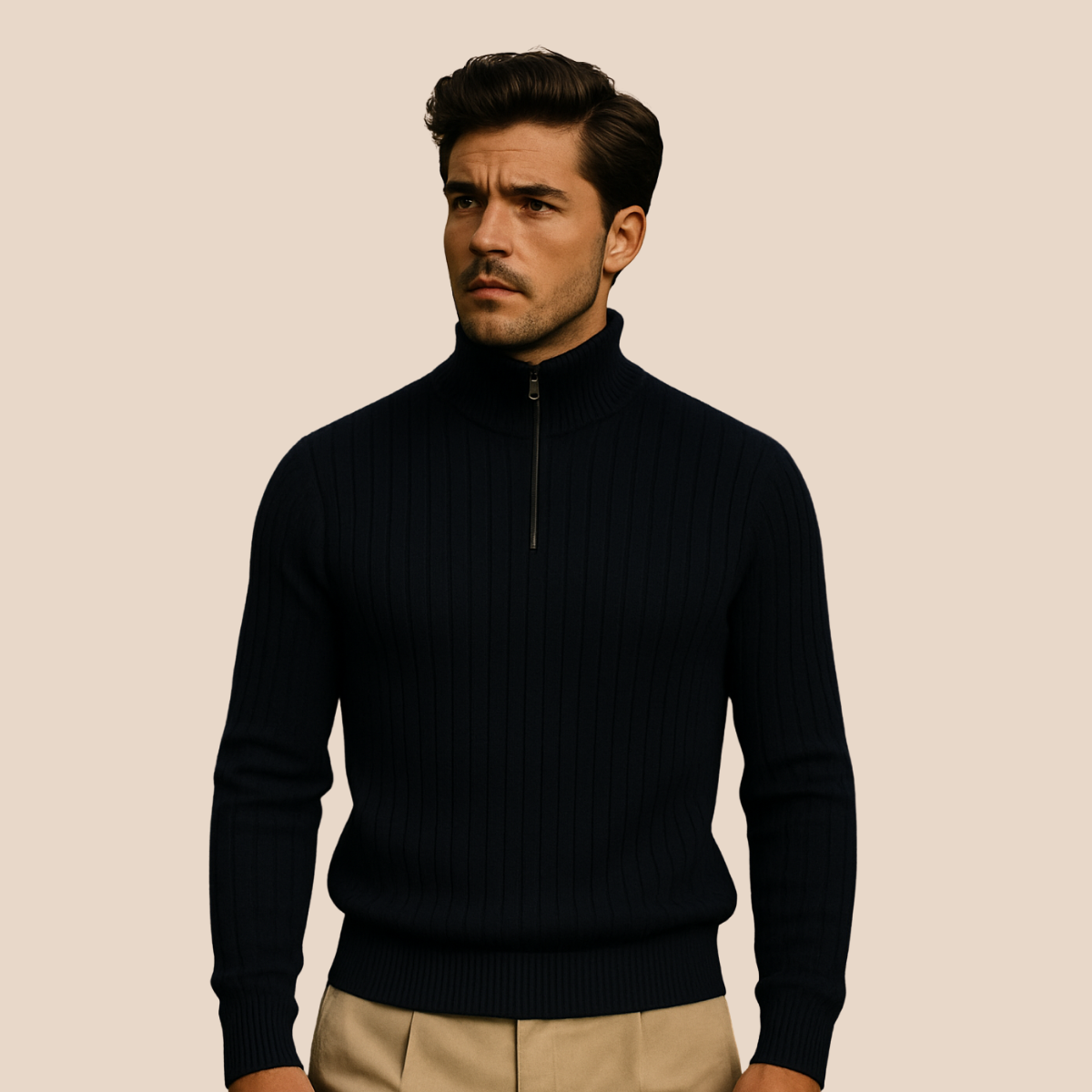 Ashtin | Men’s Ribbed Half Zip Jumper
