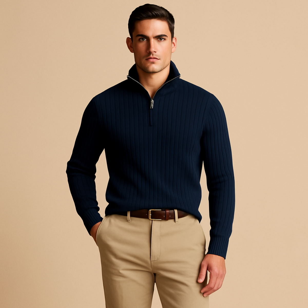 Ashtin | Men’s Ribbed Half Zip Jumper