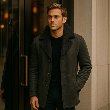 Aspeno | Men’s Shearling Winter Coat