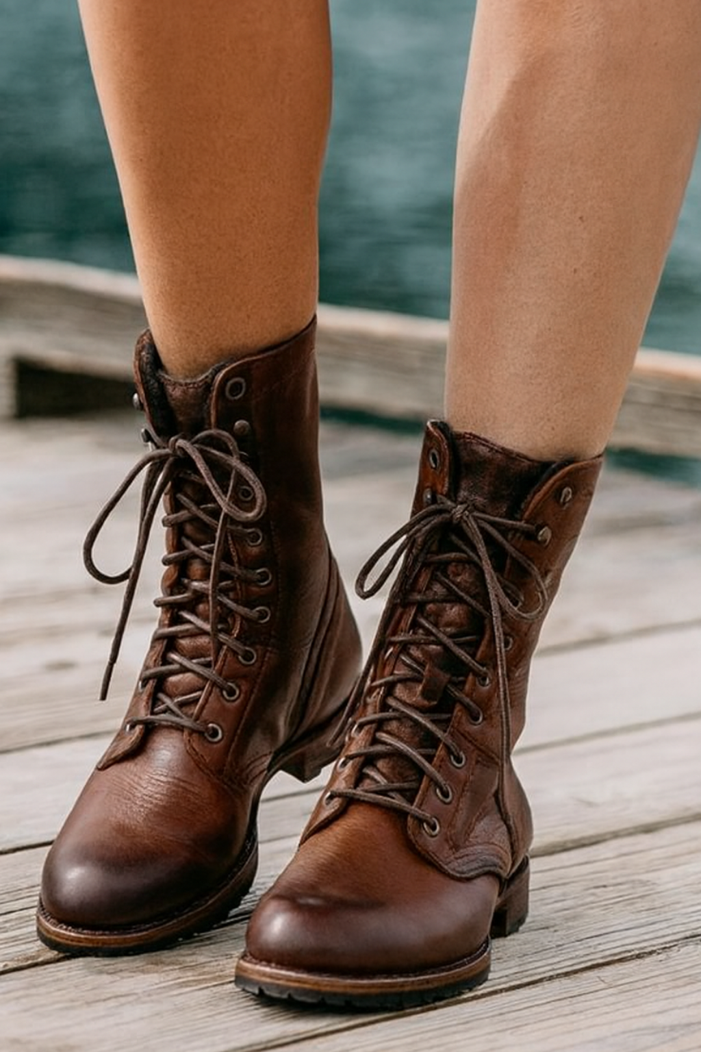 Athea | Women’s Leather Lace-Up Ankle Boots