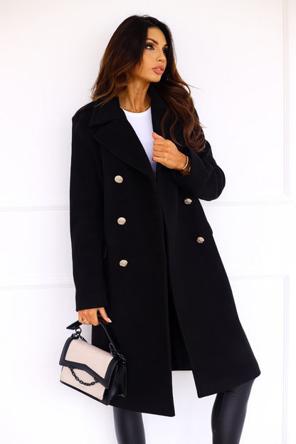Azora | Women’s Double-Breasted Wool Trench Coat