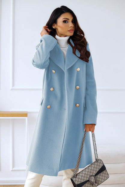 Azora | Women’s Double-Breasted Wool Trench Coat