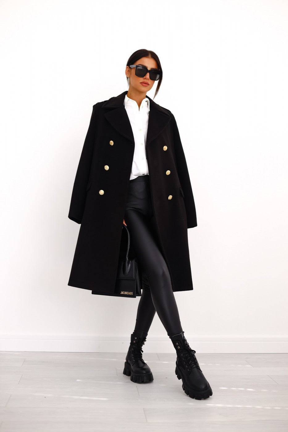Azora | Women’s Double-Breasted Wool Trench Coat
