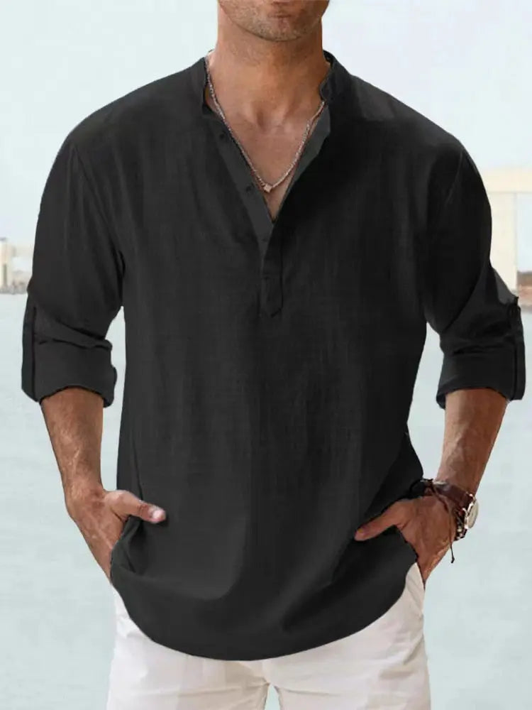 Benzon | Men’s Relaxed Long-Sleeve Summer Shirt
