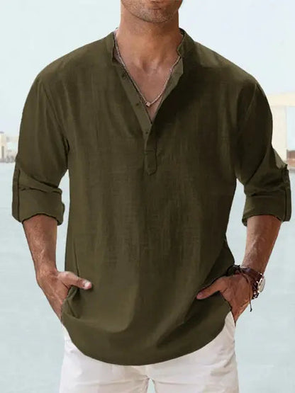 Benzon | Men’s Relaxed Long-Sleeve Summer Shirt