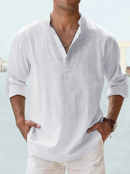 Benzon | Men’s Relaxed Long-Sleeve Summer Shirt