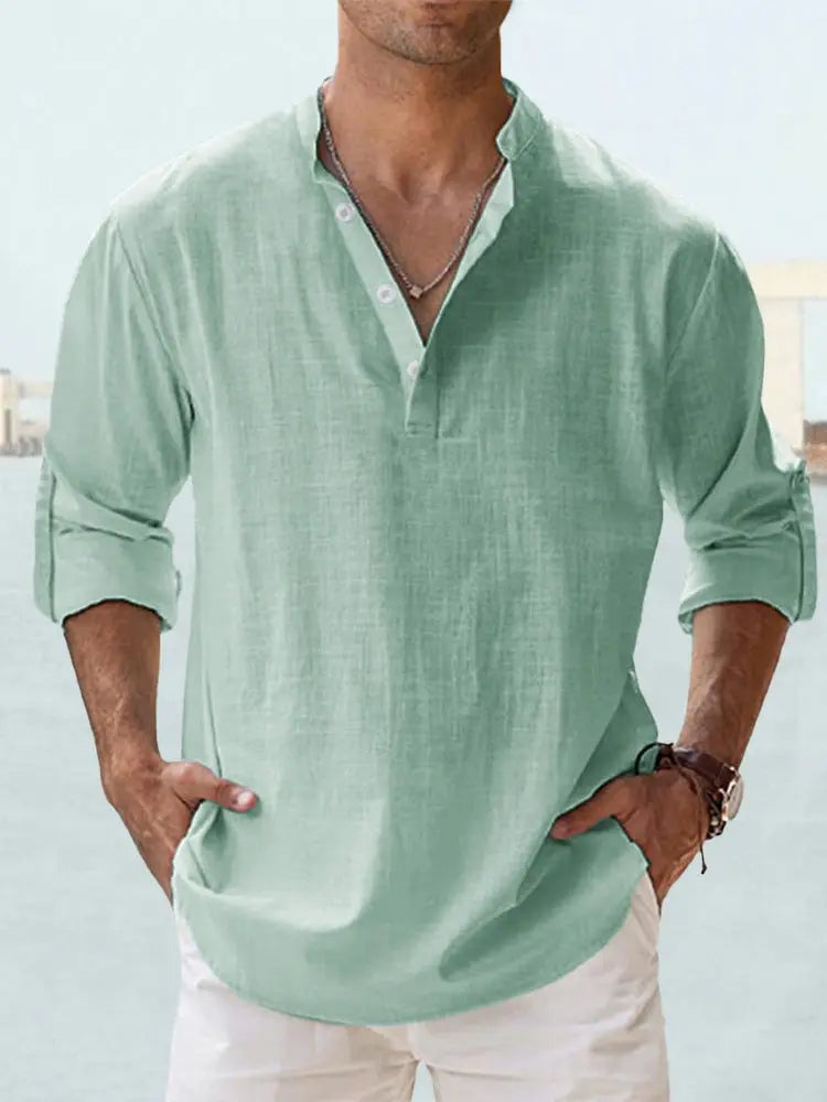 Benzon | Men’s Relaxed Long-Sleeve Summer Shirt