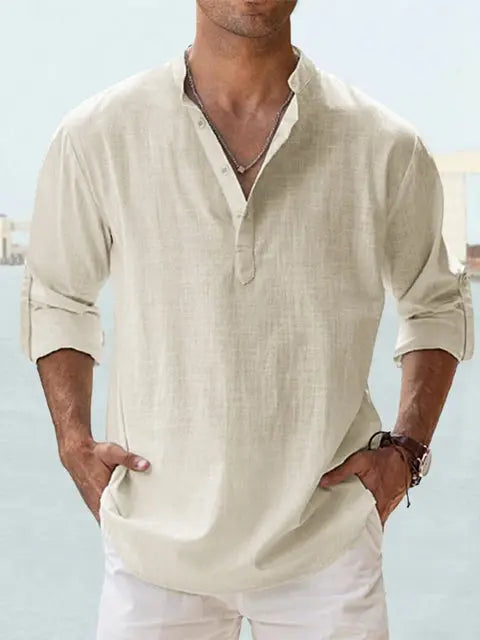 Benzon | Men’s Relaxed Long-Sleeve Summer Shirt