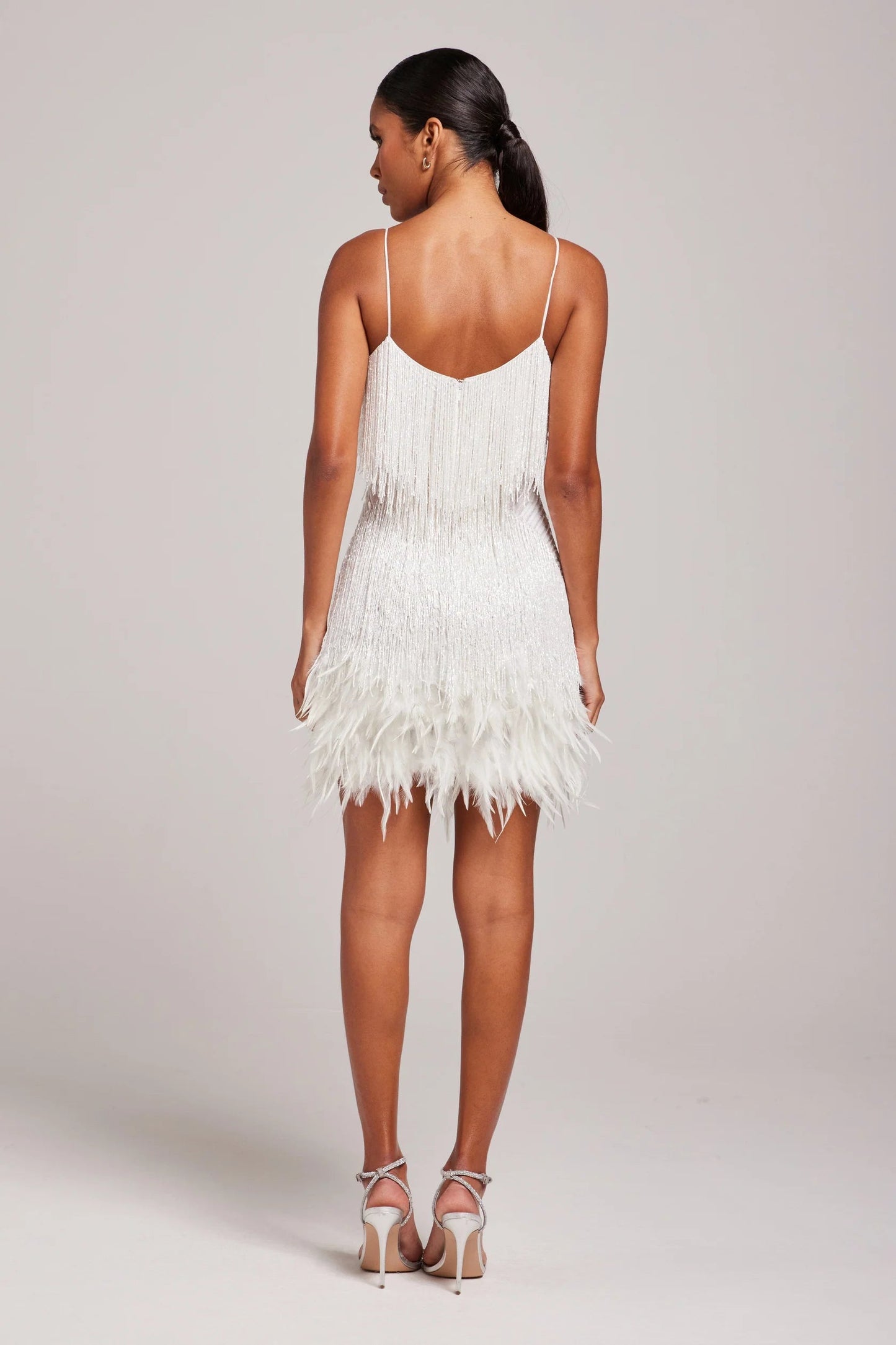 Marj | Women’s Cocktail Dress with Fringe Feathers