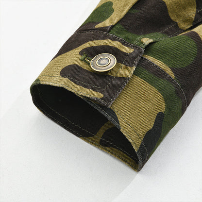 Camouflage | Men’s Retro Canvas Lapel Jacket