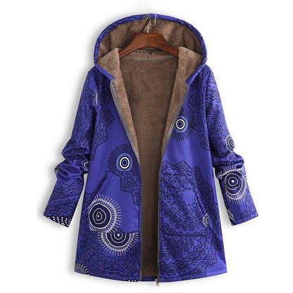 Casandra | Women’s Winter Floral Coat with Hood
