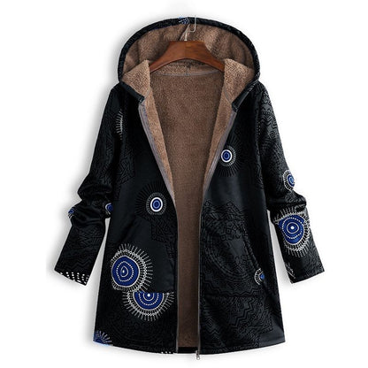 Casandra | Women’s Winter Floral Coat with Hood