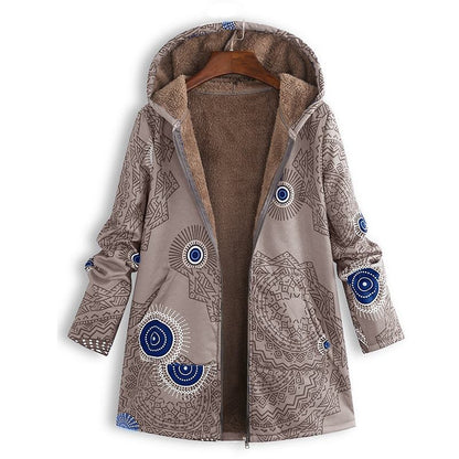 Casandra | Women’s Winter Floral Coat with Hood