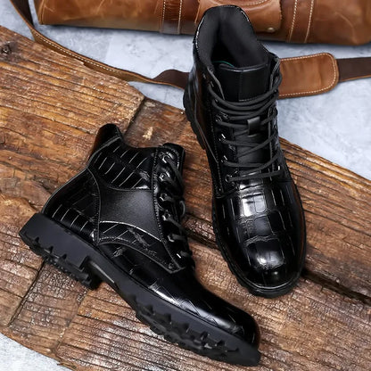 Dan | Men’s Croc-Embossed Leather Boots