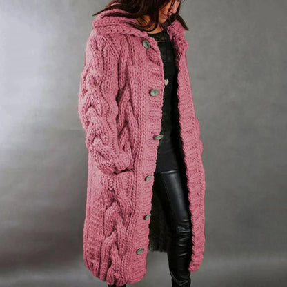 Dayanara | Women’s Oversized Cable Knit Button Cardigan