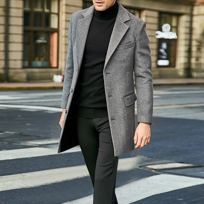 Eduardo | Men’s Elegant Wool-Blend Overcoat