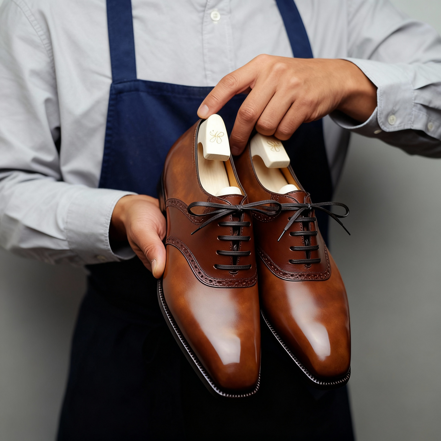 Elowen | Men’s Tan Leather Brogue Oxfords