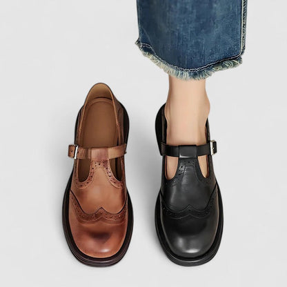 Emiliana | Women’s Classic Leather T-Strap Shoes