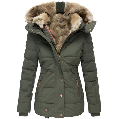 Gabbie | Women’s Winter Puffer Jacket with Fur Hood