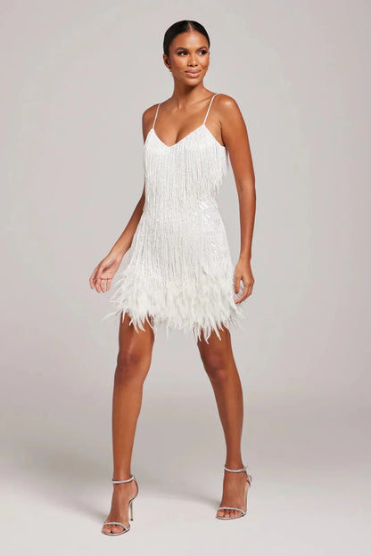 Gabrielle | Women’s Feather Fringe Mini Dress