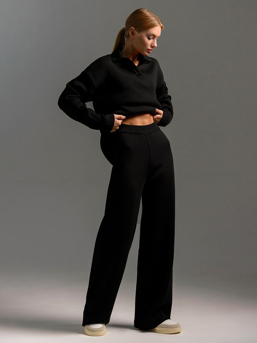 Honeylou | Women’s Collared Two-Piece Relaxed Fit Lounge Set