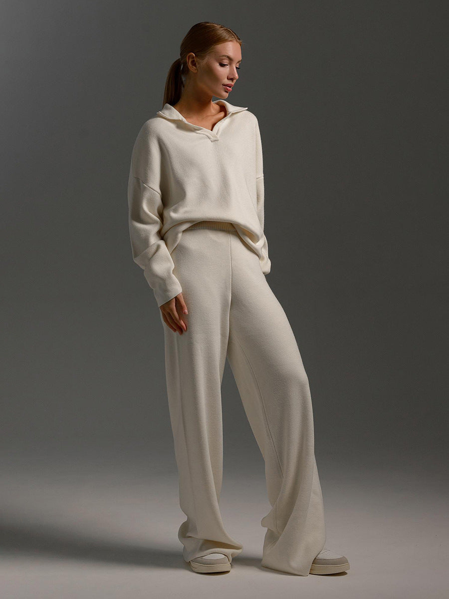 Honeylou | Women’s Collared Two-Piece Relaxed Fit Lounge Set