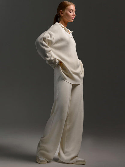 Honeylou | Women’s Collared Two-Piece Relaxed Fit Lounge Set