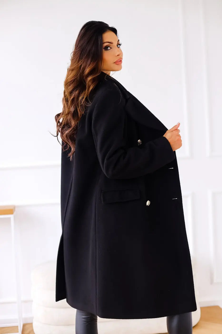 Hunder | Women’s Double-Breasted Wool Coat – Stylish & Comfortable