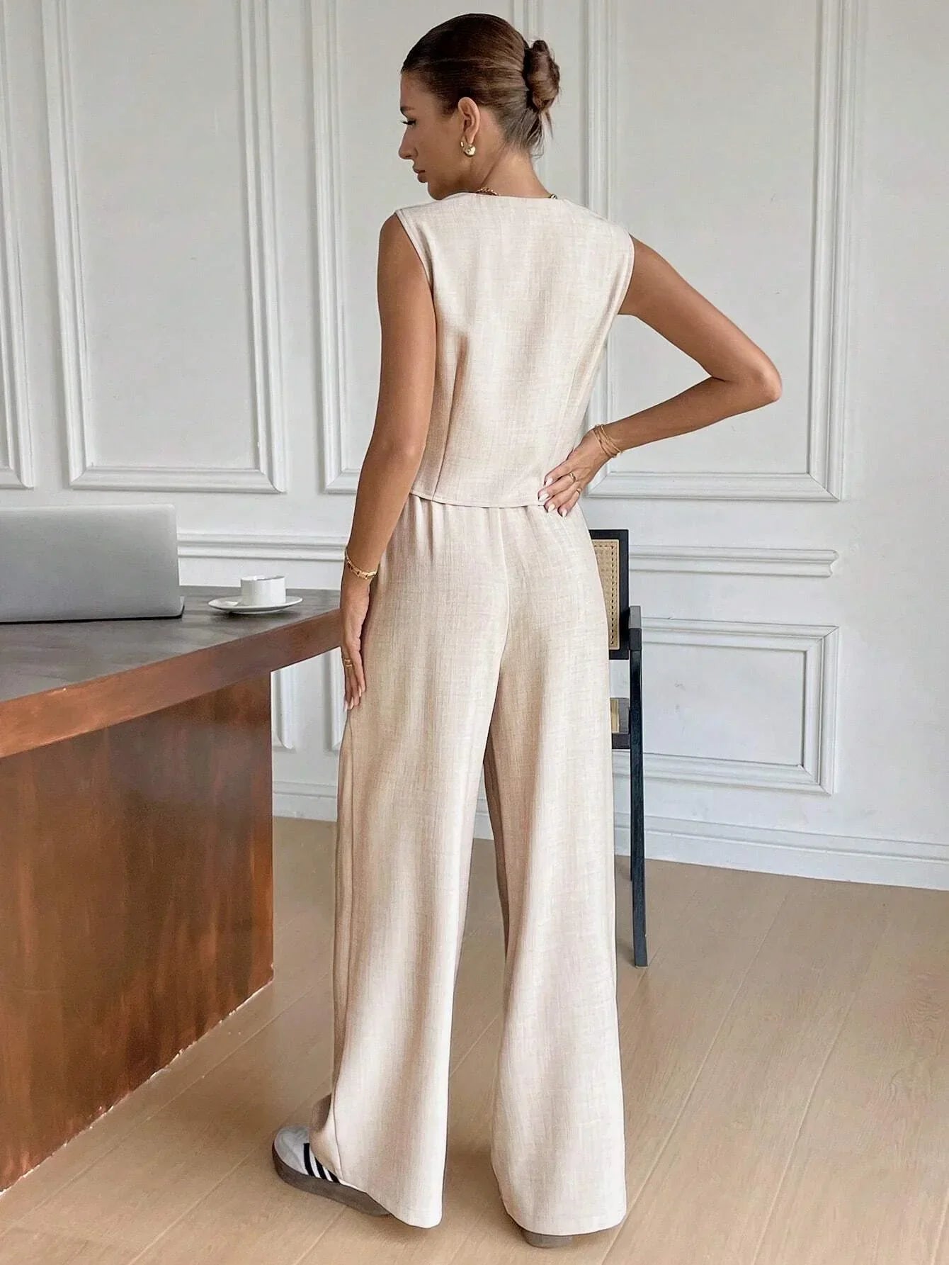 Jamaicah | Women’s Sleeveless Vest & Wide-Leg Pants Set