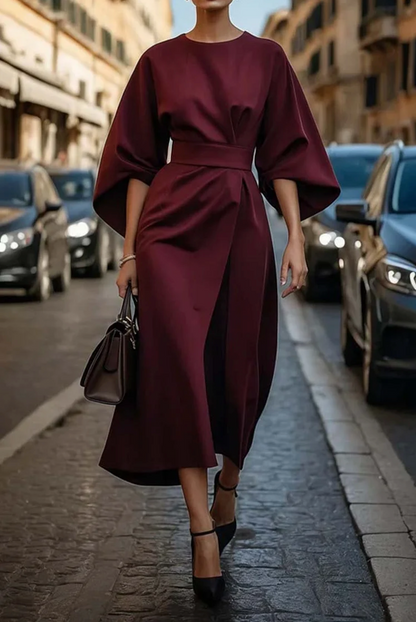 Jastin | Women’s Elegant Lantern Sleeve Dress