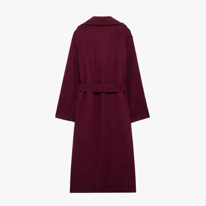 Jhoana | Women’s Elegant Bordeaux Trench Coat with Belt
