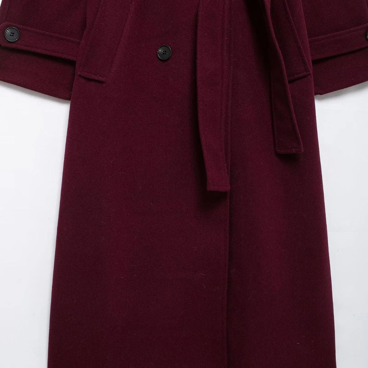 Jhoana | Women’s Elegant Bordeaux Trench Coat with Belt