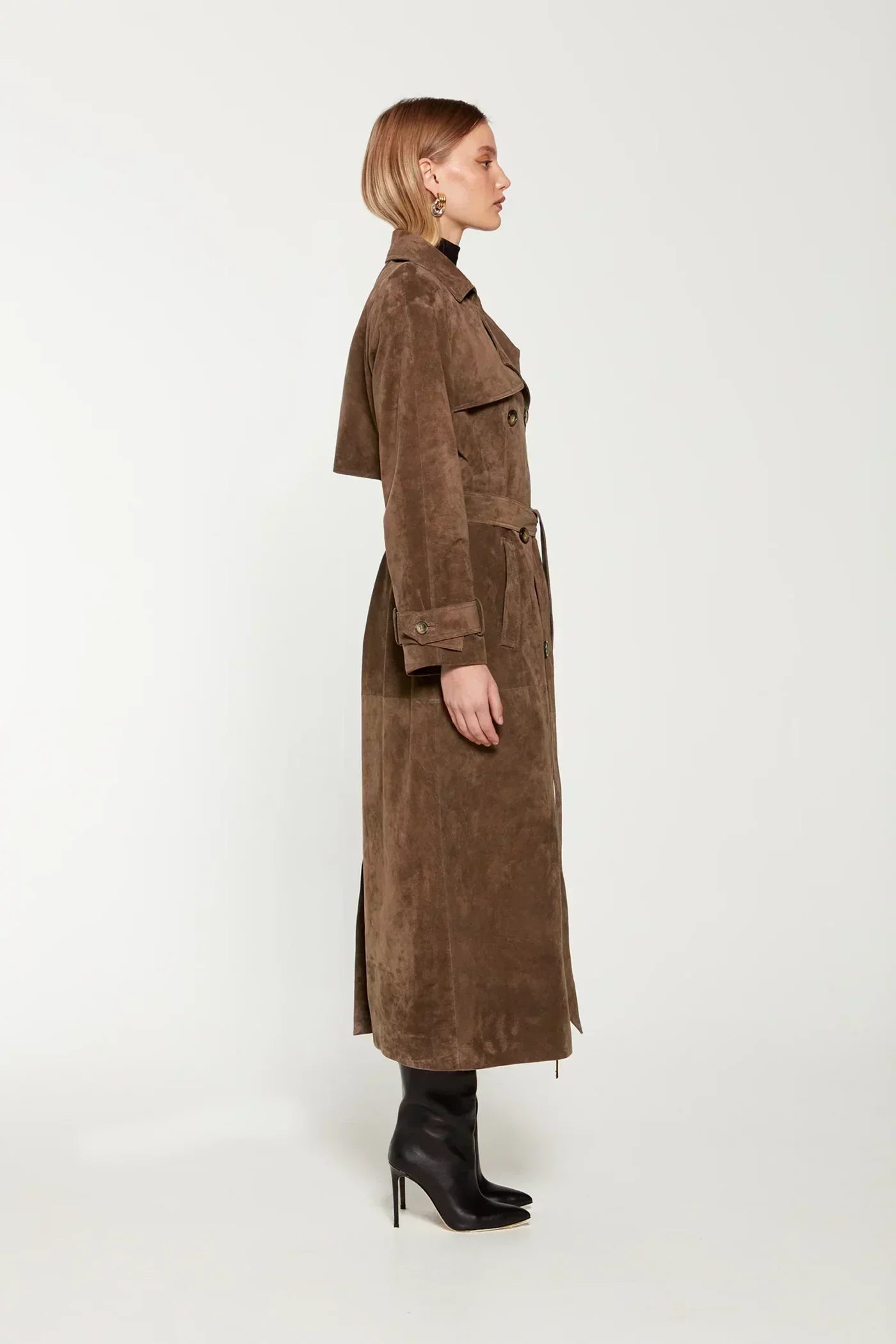 Josefina | Women’s Elegant Suede Trench Coat