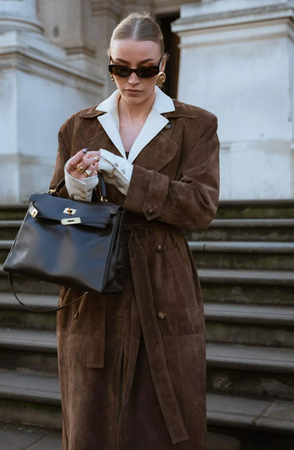 Josefina | Women’s Elegant Suede Trench Coat