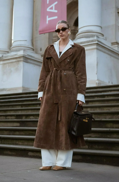 Josefina | Women’s Elegant Suede Trench Coat