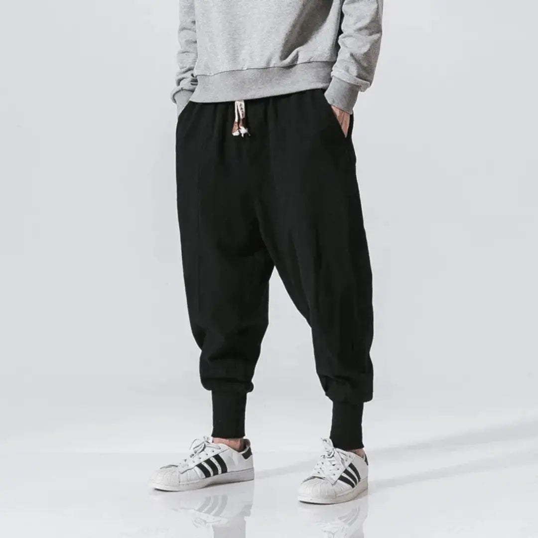 Kenji | Men’s Premium Cotton Blend Drop-Crotch Pants
