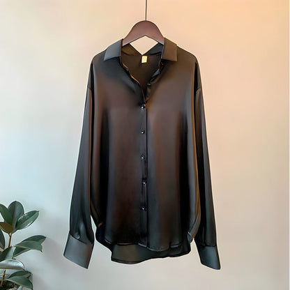 Laura | Women’s Silk-Blend Long-Sleeve Shirt