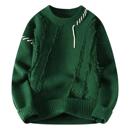 Lhuella | Men’s Loose-Fit Patchwork Sweater