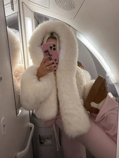 LUNARA | Oversized Hooded Faux Fur Coat for Winter Styling