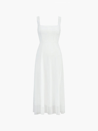 Marcia | Classic Summer Dress with Square Neck – Feminine Elegance