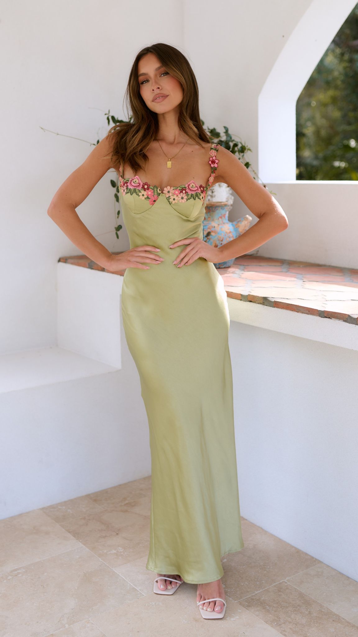 Maribella | Women’s Floral Embroidered Maxi Dress