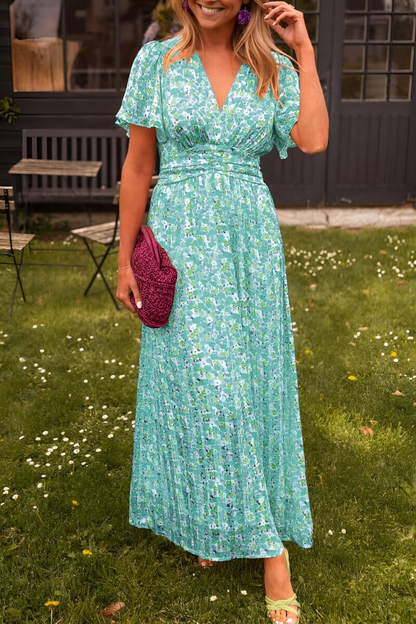 Marinilla | Women’s Floral Maxi Dress with V-Neck