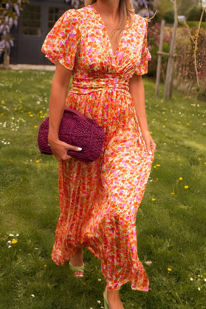 Marinilla | Women’s Floral Maxi Dress with V-Neck